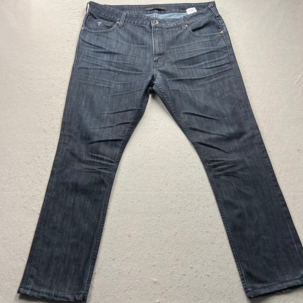 Guess Mens Skinny Jeans Dark Wash Denim Blue 40x32 MB3AN3210D0